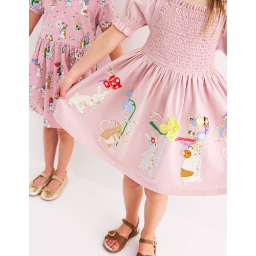 보덴 Boden Clare Shirred Applique Dress