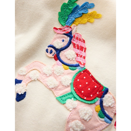 보덴 Boden Puff Sleeve Applique T-shirt