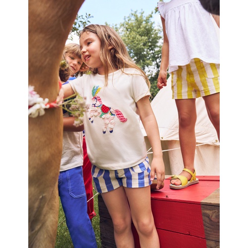 보덴 Boden Puff Sleeve Applique T-shirt