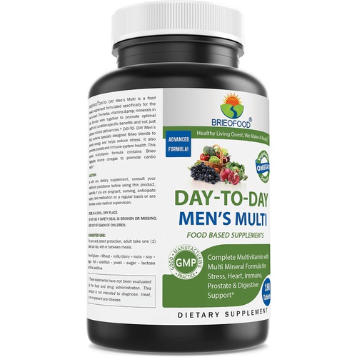  BRIOFOOD Day-to-Day Mens Multi 180 Tablets - Food Based Supplement with Vegetable Source Omegas