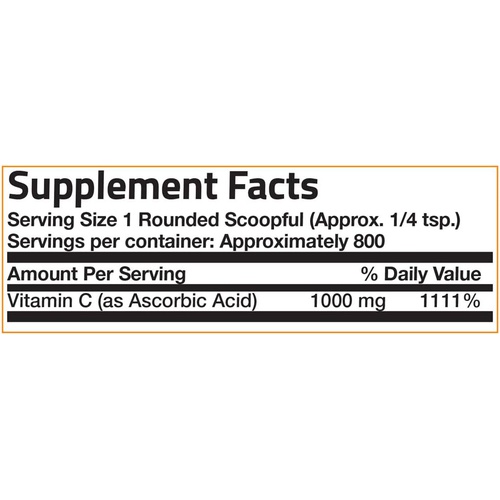  Bronson Vitamin C Powder Pure Ascorbic Acid Soluble Fine Non GMO Crystals  Promotes Healthy Immune System and Cell Protection  Powerful Antioxidant - 1 Pound (16 Ounces)