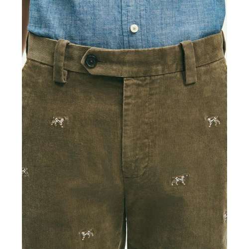 브룩스브라더스 Stretch Cotton Fine-Wale Corduroy Embroidered Pants