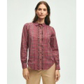 Cotton Plaid Ruffled Shirt