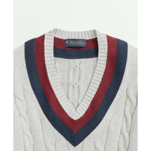 브룩스브라더스 Vintage-Inspired Tennis V-Neck Sweater in Supima Cotton