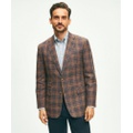 Traditional Fit Plaid Hopsack Sport Coat in Linen-Wool Blend