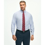 Stretch Big & Tall Supima Cotton Non-Iron Poplin English Spread Collar, Glen Plaid Dress Shirt