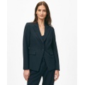 Single-Breasted Peak Lapel Jacket in Fine Twill Stretch Crepe