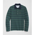 The Vintage Long Sleeve Polo Shirt in BB#3 Stripe Pique Cotton
