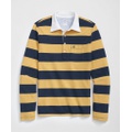 The Vintage Long Sleeve Polo Shirt in BB#4 Stripe Pique Cotton