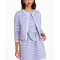 Striped Cotton Dobby Cropped Jacket