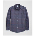 Stretch Cotton Non-Iron Oxford Polo Button Down Collar, Tartan Shirt