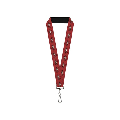  Buckle-Down Lanyard - PIRATES OF THE CARRIBEAN Jack Sparrow Skull Icon Red/Black/Gray