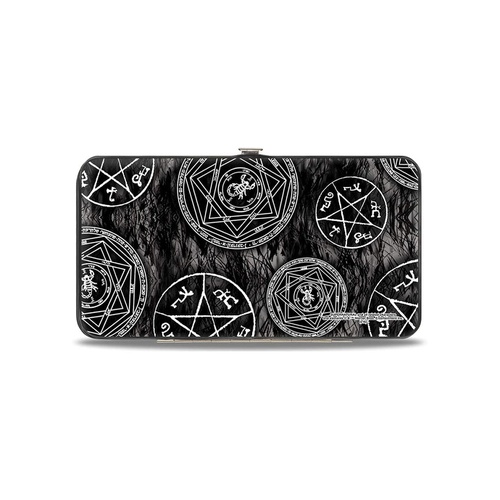  Womens Buckle-down Hinge - Supernatural Devils Trap Pentagrams Grays/Black/White Wallet, Multicolor, 7 X 4 US