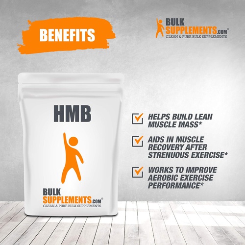  BulkSupplements.com HMB Powder (β-Hydroxy β-Methylbutyrate) - HMB Supplement for Muscle Recovery & Endurance - No Filler Powder, Calcium HMB - 1000mg per Serving (250 Grams - 8.8 o