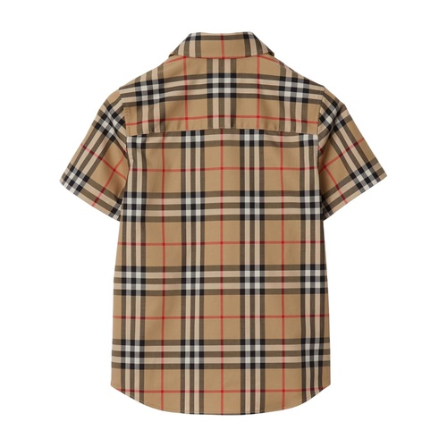 버버리 Burberry Kids Owen Short Sleeve Vintage Check Shirt (Toddler/Little Kid/Big Kid)
