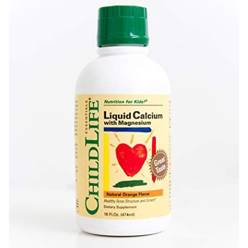 ChildLife Essentials Liquid Calcium Magnesium Supplement - Supports Healthy Bone Growth for Children, Contains Calcium, Magnesium, Zinc, & Vitamin D3, All-Natural, Gluten Free & No