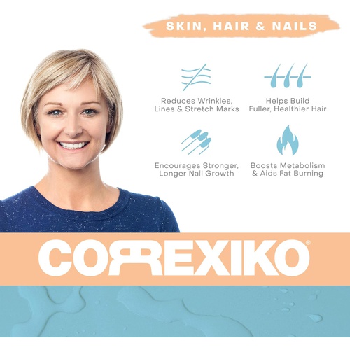  CORREXIKO Marine Collagen Peptides Capsules with Hyaluronic Acid - Vital Collagen Proteins & Vitamin C for Skin Hair Joints, Capsulas de Colageno Marino Hidrolizado, Canadian Wild-Caught Fis