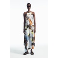 PRINTED ASYMMETRIC MIDI DRESS