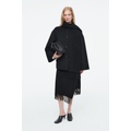 FRINGED WOOL MIDI WRAP SKIRT
