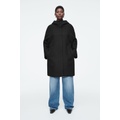 HOODED BOILED-WOOL COAT