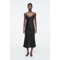 SHEER-PANEL SILK SLIP DRESS
