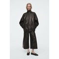 THE LEATHER BARREL-LEG CULOTTES