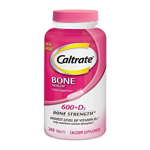  Caltrate 600 Plus D3 Calcium and Vitamin D Supplement Tablets, Bone Health Supplements for Adults - 200 Count