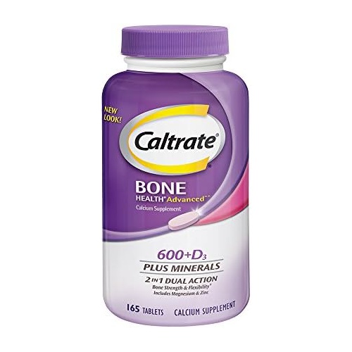 Caltrate 600 Plus D3 Plus Minerals Calcium and Vitamin D Supplement Tablets, Bone Health and Mineral Supplement for Adults - 165 Count