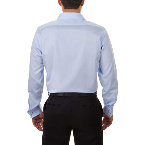  Calvin Klein Mens Dress Shirt Slim Fit Non Iron Herringbone Spread Collar