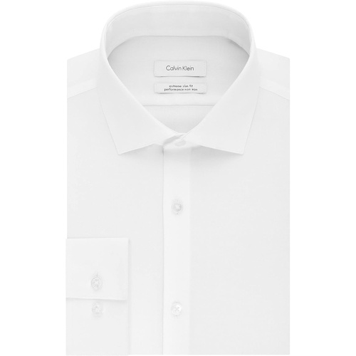  Calvin Klein Mens Dress Shirt Xtreme Slim Fit Non Iron Herringbone