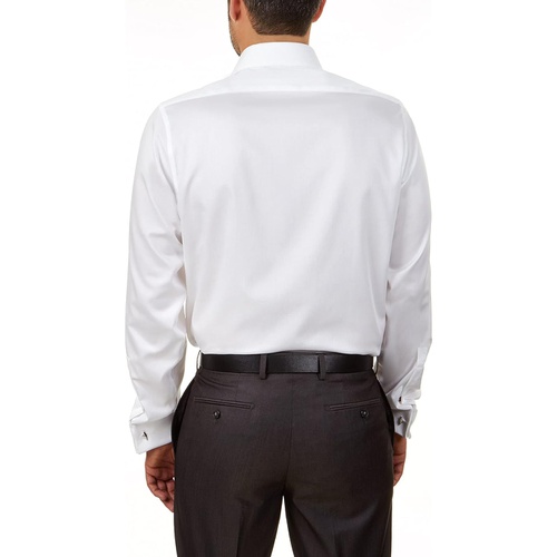  Calvin Klein Mens Dress Shirt Slim Fit Non Iron Herringbone French Cuff
