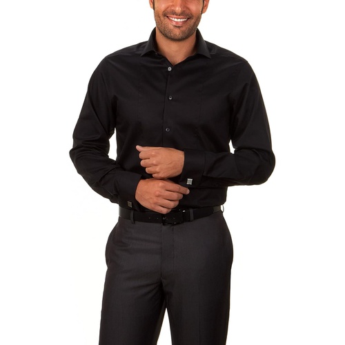  Calvin Klein Mens Dress Shirt Slim Fit Non Iron Herringbone French Cuff