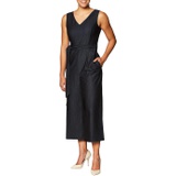 Calvin Klein Womens Petite Sleeveless Cropped Jumpsuit With Self Belt