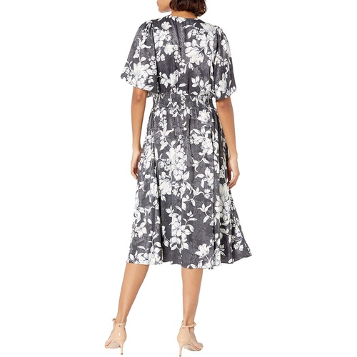  Calvin Klein Womens Short Sleeve Midi Dress with Smocked Waist