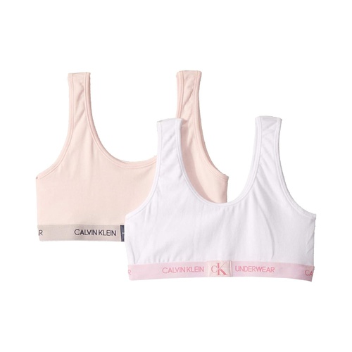 캘빈클라인 Calvin Klein Kids 2-Pack Monogram Bralette (Little Kids/Big Kids)