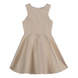 Little Girls Pieced Bodice Sleeveless Dress