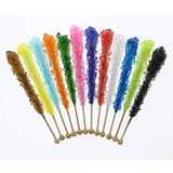 Candy Buffet Store 24 Pack Assorted Rock Candy Crystal Sticks, 11 Flavors - FREE GUIDE: How to Build a Candy Buffet Table Included with each purchase