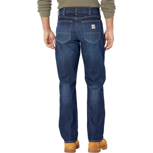 칼하트 Mens Carhartt Flame-Resistant Rugged Flex Jeans - Relaxed Fit in Midnight Indigo