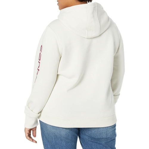 칼하트 Womens Carhartt Plus Size Clarksburg Sleeve Logo Hooded Sweatshirt