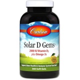 Carlson - Solar D Gems, Vitamin D3 and Omega-3 Supplement, 2000 IU Vitamin D3, 115 mg Omega-3s EPA and DHA, Vitamin D Fish Oil Capsule, Bone & Immune Health, Vitamin D Supplement,