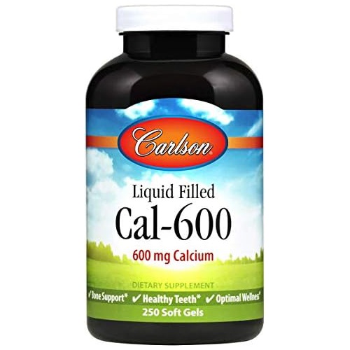  Carlson - Cal-600, 600 mg Calcium, Bone Support, Healthy Teeth & Optimal Wellness, 250 Softgels