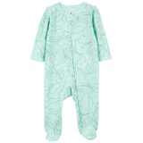 Baby Boys or Baby Girls Printed 2-Way Zip Up Cotton Blend Sleep and Play