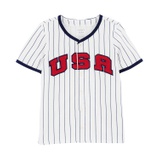 Toddler Boys USA Striped Baseball Tee