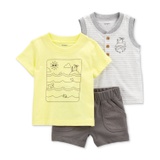 Baby Boys Ocean Graphic T-Shirt Tank Top & Shorts 3 Piece Set