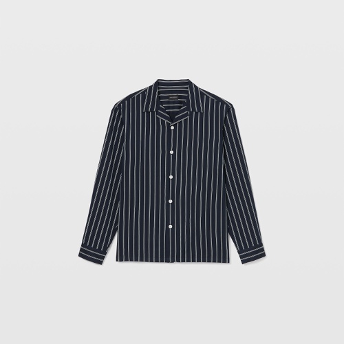 클럽모나코 Long Sleeve Camp Collar Stripe Shirt