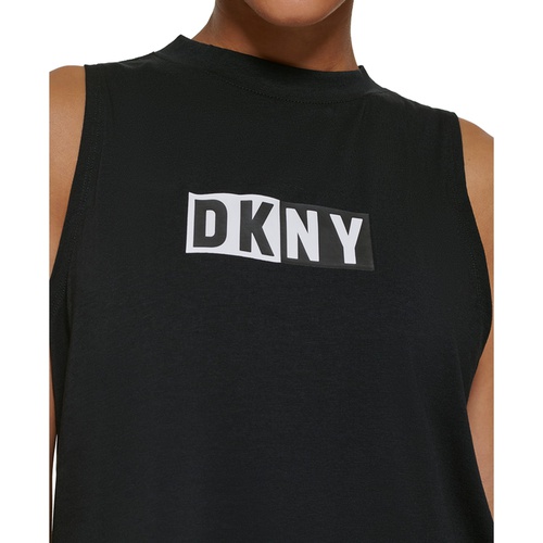 DKNY Sports Womens Two Tone Logo Print Tank Top