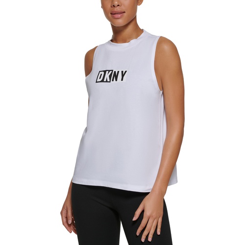 DKNY Sports Womens Two Tone Logo Print Tank Top