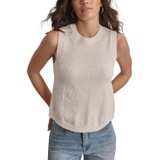 Womens Cotton Boucle Sleeveless Sweater
