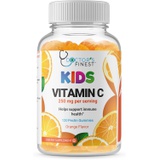 DOCTORS FINEST Vitamin C Gummies for Kids - Vegan, GMO Free & Gluten Free - Great Tasting Orange Flavor Pectin Chews - Kids Dietary Supplement - 250 mg of Vitamin C - 120 Jellies [