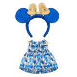 Disney nuiMOs Outfit ? Celebration Print Dress with Blue and Gold Ear Headband ? Walt Disney World 50th Anniversary